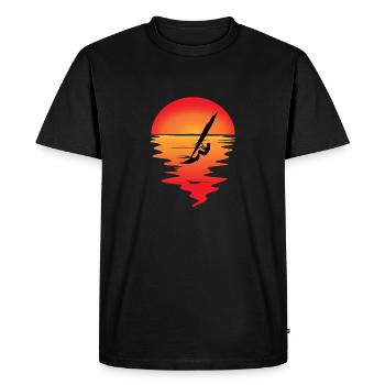 Windsurfer Sunset Windsurfing Windsurfing Gift - T-shirt Premium bio Homme - noir - Devant - Nico (187cm)