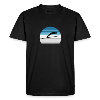 Ski Jumping Ski Jumper Retro Gift - Men's Premium Organic T-Shirt - black - Front - Nico (187cm)