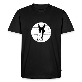 Drôle de lapin de Pâques ombre ombre oreilles d’âne cadeau - T-shirt Premium bio Homme - noir - Devant - Nico (187cm)