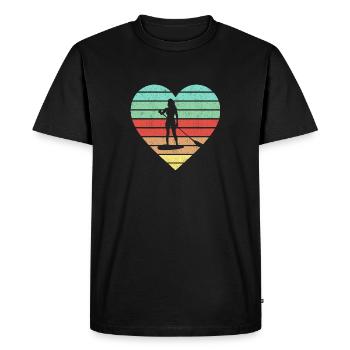 Stand Up Paddling Heart Paddle Board Women - Men's Premium Organic T-Shirt - black - Front - Nico (187cm)
