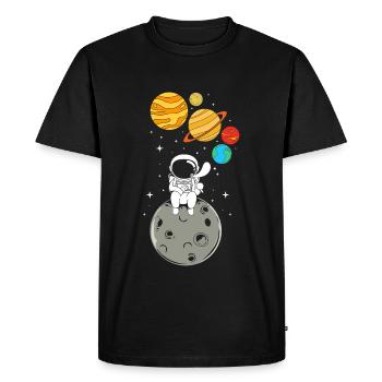 Space Space Outer Space Universe Planets - Men's Premium Organic T-Shirt - black - Front - Nico (187cm)