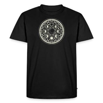 Mandala Lune pâle - T-shirt Premium bio Homme - noir - Devant - Nico (187cm)