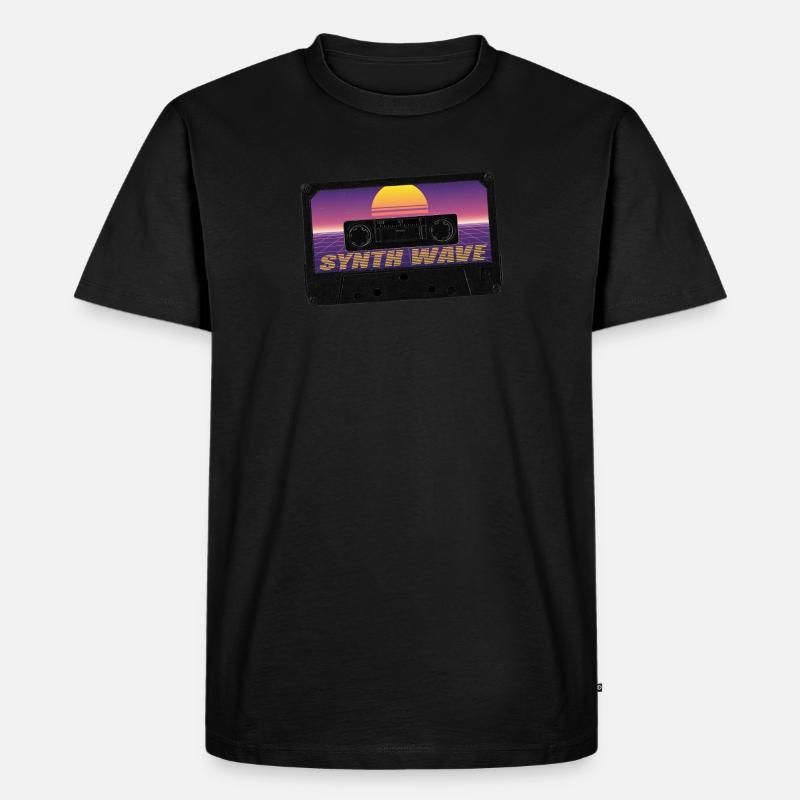 Synth Wave Kasette - Männer Premium Bio T-Shirt - undefined