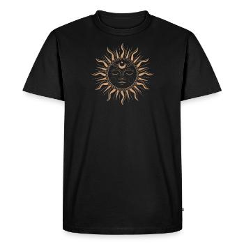 SPIRITUAL SUN - Men's Premium Organic T-Shirt - black - Front - Nico (187cm)