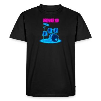 Drummer Kid Drum Set Young Musician - Men's Premium Organic T-Shirt - black - Front - Nico (187cm)