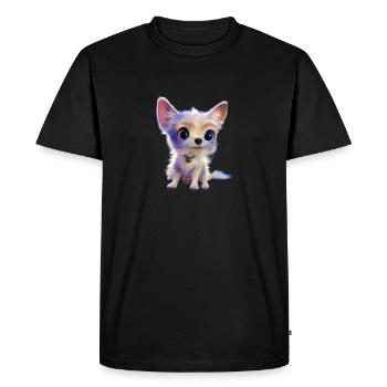 petit chien blanc - T-shirt Premium bio Homme - noir - Devant - Nico (187cm)