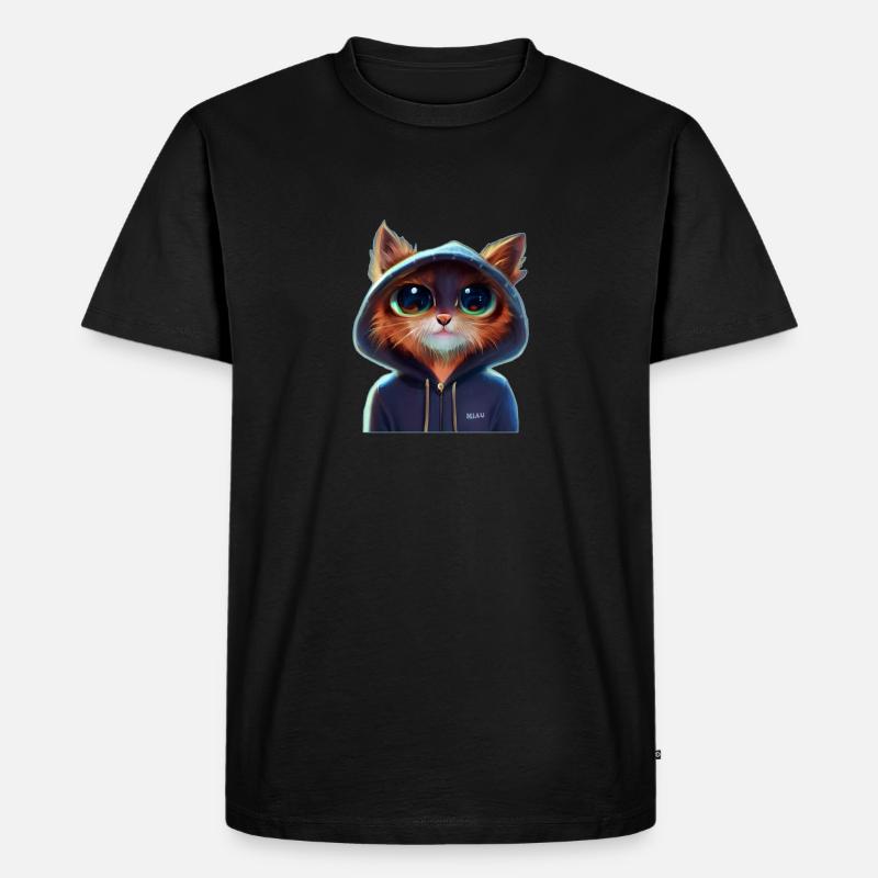 Katze mit Pullover 1 - Männer Premium Bio T-Shirt - Schwarz