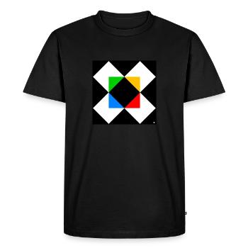 Triangle squared 2 - Men's Premium Organic T-Shirt - black - Front - Nico (187cm)