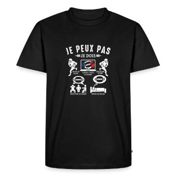 J'Peut Pas J'ai Rugby Joueur de Rugby france Drôle - Men's Premium Organic T-Shirt - black - Front - Nico (187cm)