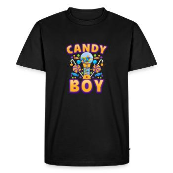 Candy Boy Bonbons Sucettes - T-shirt Premium bio Homme - noir - Devant - Nico (187cm)