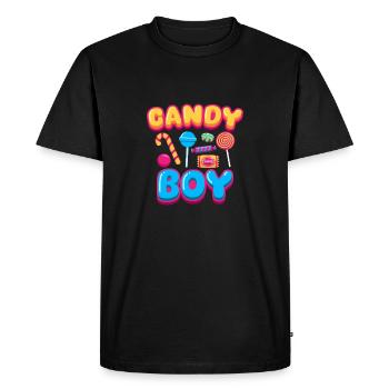 Candy Boy Bonbons Sucettes - T-shirt Premium bio Homme - noir - Devant - Nico (187cm)