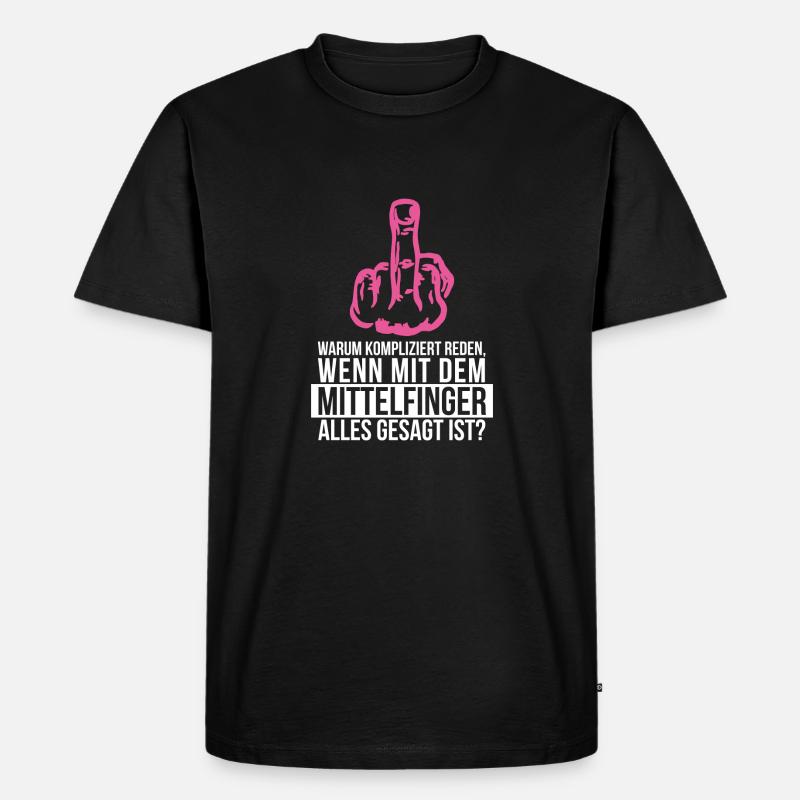MITTELFINGER - Männer Premium Bio T-Shirt - Schwarz