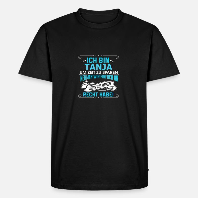 TANJA - Männer Premium Bio T-Shirt - Schwarz