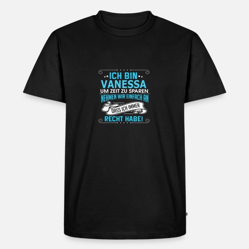 VANESSA - Männer Premium Bio T-Shirt - Schwarz
