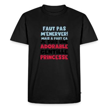 une adorable gentille princesse - T-shirt Premium bio Homme - noir - Devant - Nico (187cm)
