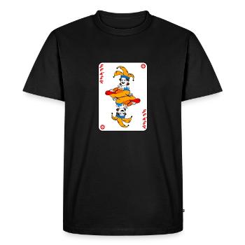 Carte à jouer Joker - T-shirt Premium bio Homme - noir - Devant - Nico (187cm)