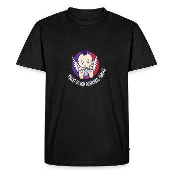 Patenonkel Willst du mein Patenonkel werden - Männer Premium Bio T-Shirt - Schwarz - Vorne - Nico (187cm)