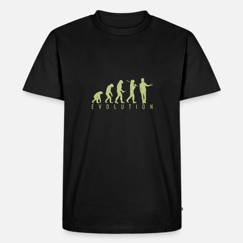 Human Evolution - Männer Premium Bio T-Shirt - Schwarz
