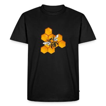 Abeille abeille apiculteur nid d'abeille chemise cadeau - T-shirt Premium bio Homme - noir - Devant - Nico (187cm)