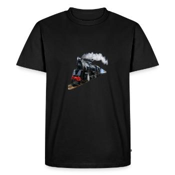 (Train) - Men's Premium Organic T-Shirt - black - Front - Nico (187cm)