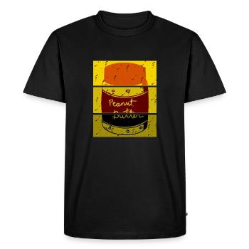Beurre d'arachide rétro - T-shirt Premium bio Homme - noir - Devant - Nico (187cm)