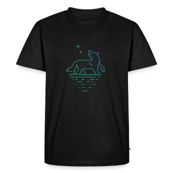 Howling Wolf - Men's Premium Organic T-Shirt - black - Front - Nico (187cm)