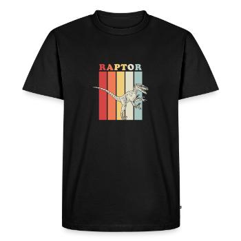 Raptor cadeau rétro - T-shirt Premium bio Homme - noir - Devant - Nico (187cm)