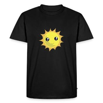 Soleil souriant - T-shirt Premium bio Homme - noir - Devant - Nico (187cm)