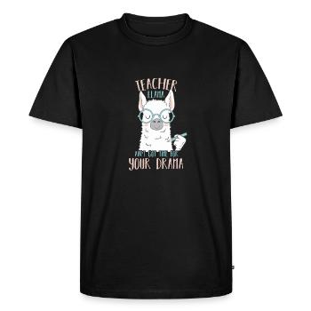 Teacher Llama - Männer Premium Bio T-Shirt - Schwarz - Vorne - Nico (187cm)