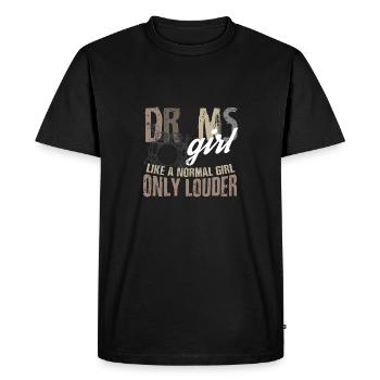Drummer girl - Men's Premium Organic T-Shirt - black - Front - Nico (187cm)