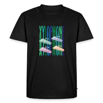 Xylophone arc-en-ciel - T-shirt Premium bio Homme - noir - Devant - Nico (187cm)