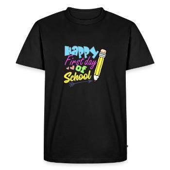 Retour à l'école Premier jour d'école - T-shirt Premium bio Homme - noir - Devant - Nico (187cm)