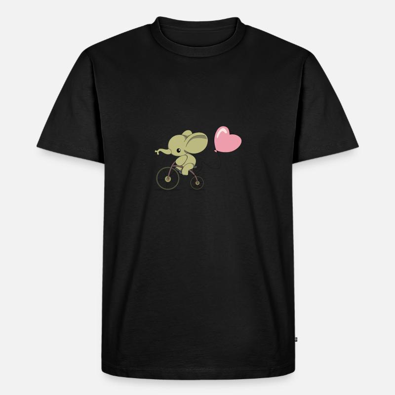Radelnder Elefant - Männer Premium Bio T-Shirt - Schwarz