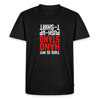Hand Stand Upside Down - Men's Premium Organic T-Shirt - black - Front - Nico (187cm)