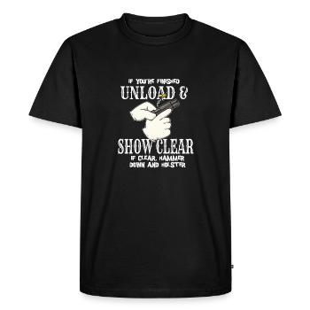 Shooting Pistol Unloading Bullet Firearm - Men's Premium Organic T-Shirt - black - Front - Nico (187cm)