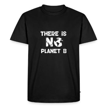 There is no Planet B! | Zeichen gegen den Klimawan - Männer Premium Bio T-Shirt - Schwarz - Vorne - Nico (187cm)