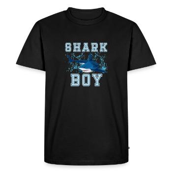 Chemise requin requin requin requin requin anniversaire garçon - T-shirt Premium bio Homme - noir - Devant - Nico (187cm)