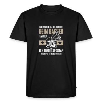 Excavator shirt · construction site · construction machine · spontaneous - Men's Premium Organic T-Shirt - black - Front - Nico (187cm)