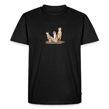 Suricates Meerkats zoo amoureux des animaux - T-shirt Premium bio Homme - noir - Devant - Nico (187cm)