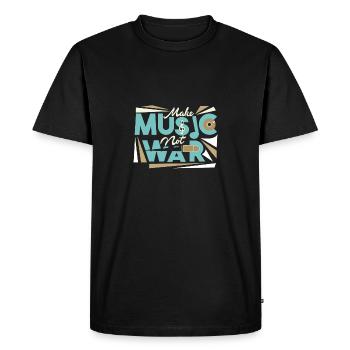 Faire de la musique pas la guerre - T-shirt Premium bio Homme - noir - Devant - Nico (187cm)