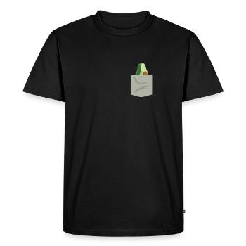 Pocket Avocado - Men's Premium Organic T-Shirt - black - Front - Nico (187cm)