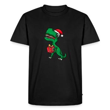 Christmas Dino T-Rex dinosaure enfants - T-shirt Premium bio Homme - noir - Devant - Nico (187cm)