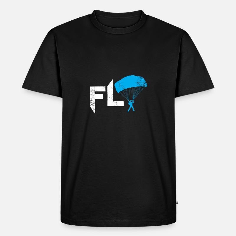 Fliege Fallschirm Weihnachtsgeschenk - Männer Premium Bio T-Shirt - Schwarz