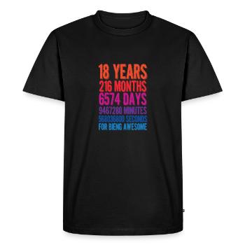 Cadeau de 18 ans - T-shirt Premium bio Homme - noir - Devant - Nico (187cm)