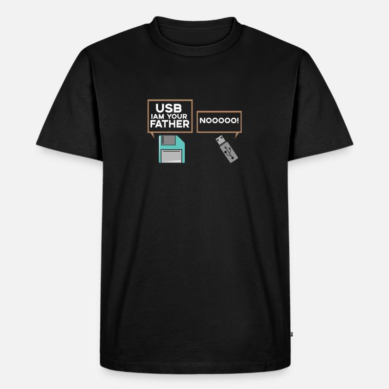 USB I chez votre père Nerd Computer IT Geek - T-shirt Premium bio Homme - noir