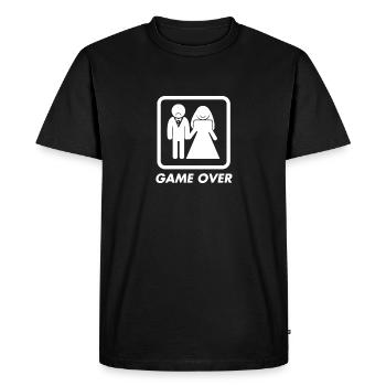 célibataire - T-shirt Premium bio Homme - noir - Devant - Nico (187cm)
