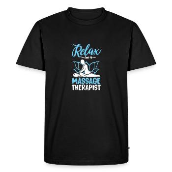 Massage Therapist Massage Table Relax Oil Gift - Men's Premium Organic T-Shirt - black - Front - Nico (187cm)