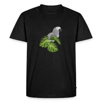 Perroquet gris perroquet - T-shirt Premium bio Homme - noir - Devant - Nico (187cm)
