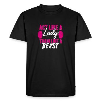 Tee-shirt d'entraînement de remise en forme fitness - T-shirt Premium bio Homme - noir - Devant - Nico (187cm)