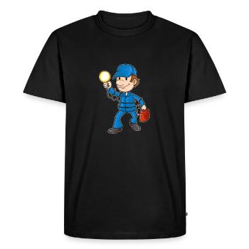 Électricien Électricité Cadeau Électricité Occupation Volt - T-shirt Premium bio Homme - noir - Devant - Nico (187cm)